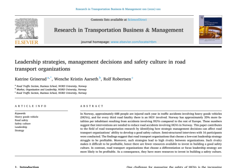 دانلود مقاله ترجمه شده درباره رهبری و استراتژی در حمل و نقل جاده ای