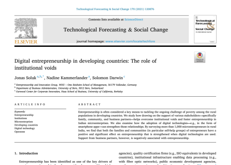 دانلود مقاله ترجمه شده درباره کارآفرینی در کشورهای در حال توسعه