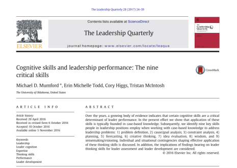 دانلود مقاله ترجمه شده درباره شناخت و عملکرد رهبر
